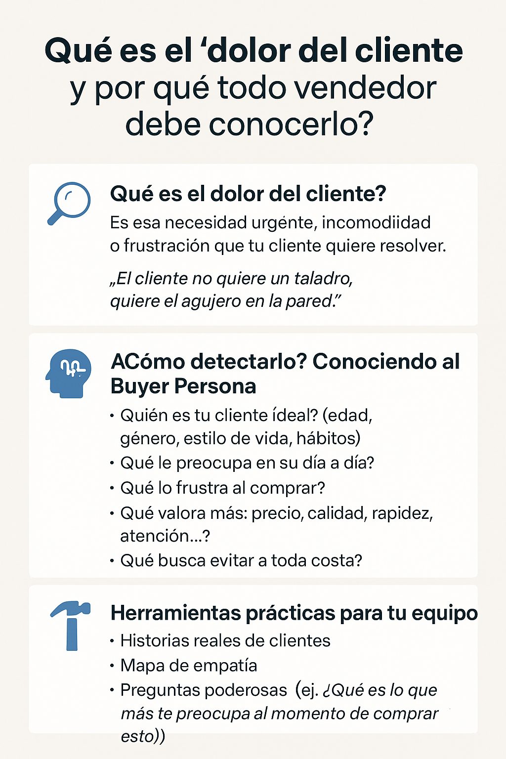 ¿Qué es el «dolor del cliente» y por qué todo vendedor debe conocerlo a fondo?